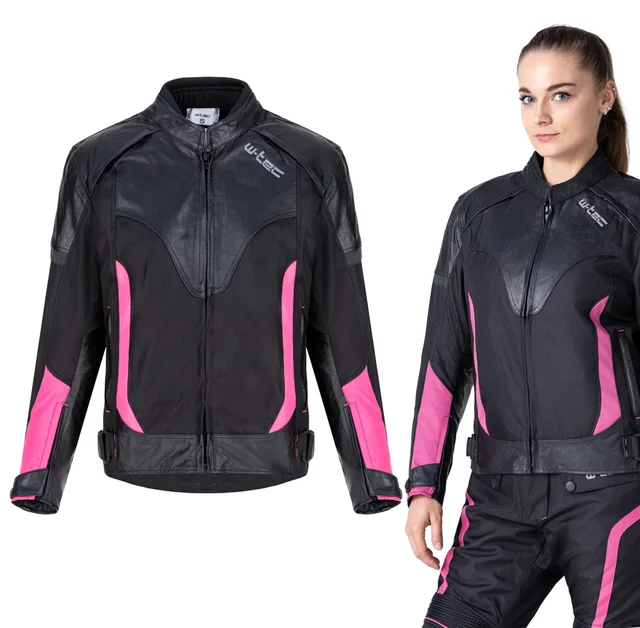 Women’s Motorcycle Jacket W-TEC Durmana - Black-Pink - Black-Pink
