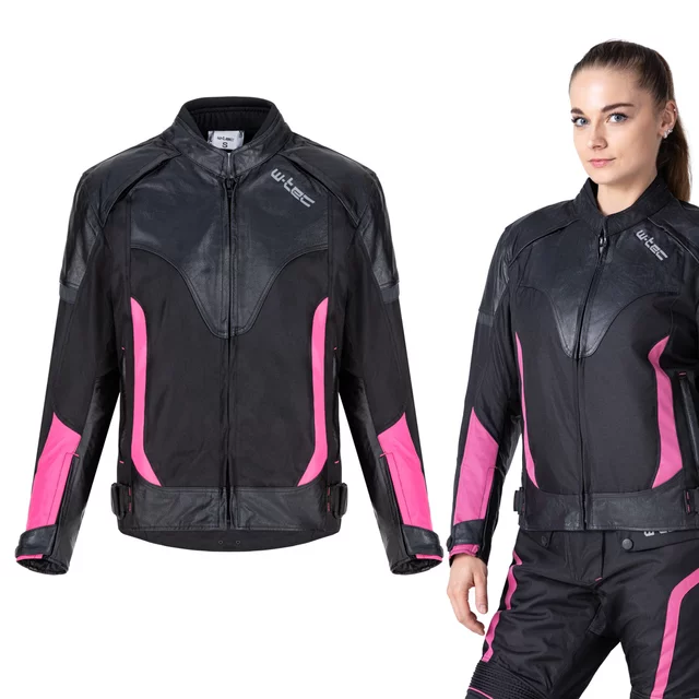 Women’s Motorcycle Jacket W-TEC Durmana - Black-Pink