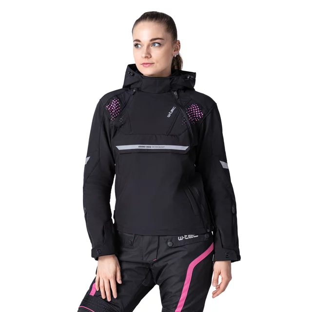 Women’s Softshell Motorcycle Jacket W-TEC Annorack Lady - Black-Pink - Black-Pink