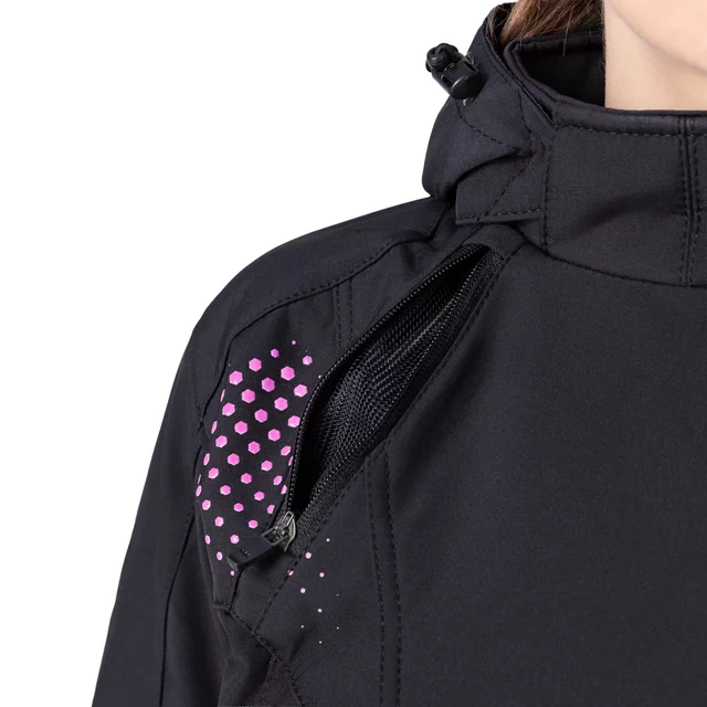 Women’s Softshell Motorcycle Jacket W-TEC Annorack Lady - Black-Pink