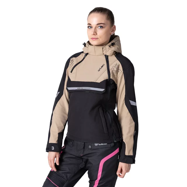 Women’s Softshell Motorcycle Jacket W-TEC Annorack Lady - Black-Pink - Black-Sand