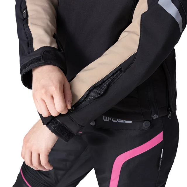 Women’s Softshell Motorcycle Jacket W-TEC Annorack Lady - Black-Pink