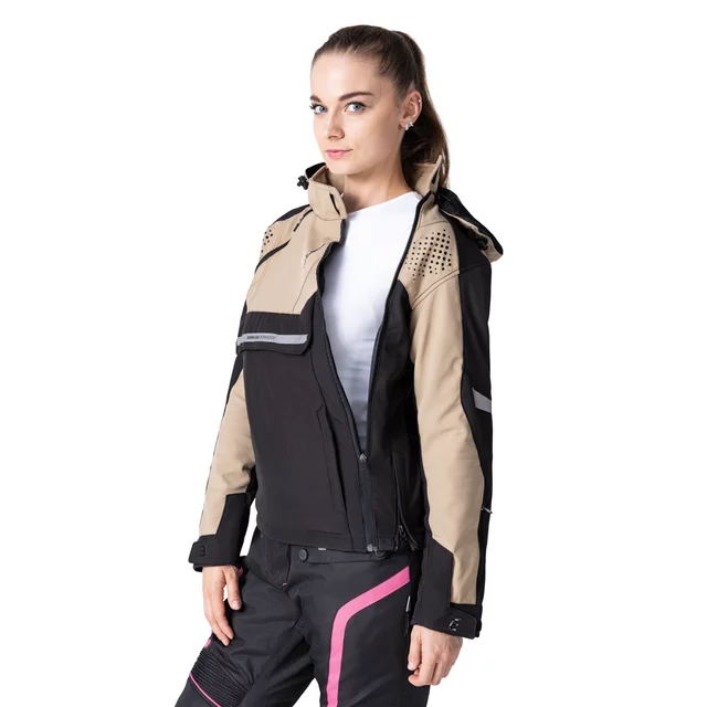 Women’s Softshell Motorcycle Jacket W-TEC Annorack Lady - Black-Pink