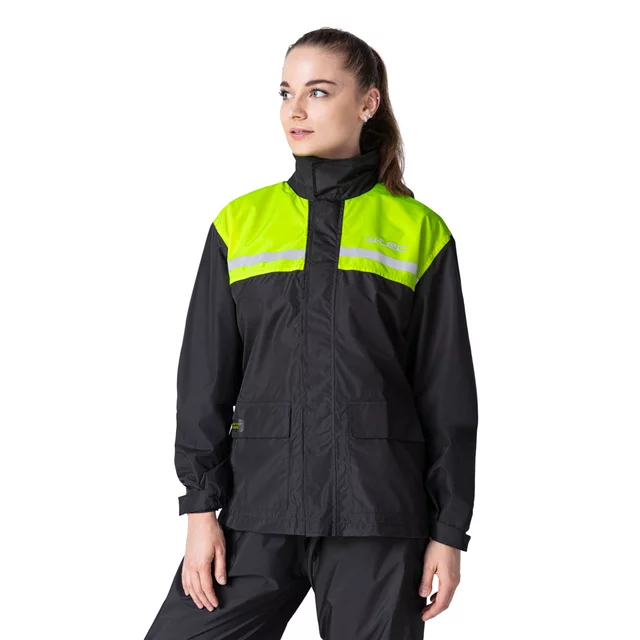 Rain Motorcycle Jacket W-TEC Rinstop - Black-Fluo