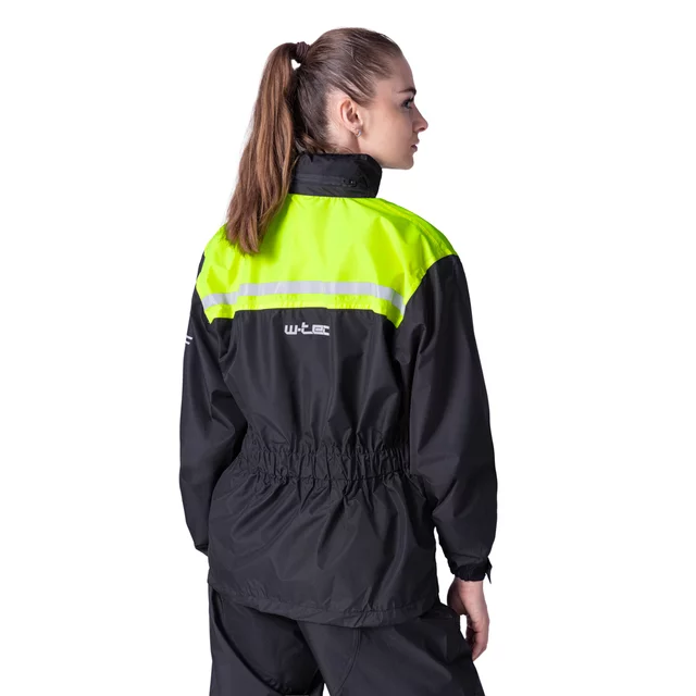 Rain Motorcycle Jacket W-TEC Rinstop - Black-Fluo