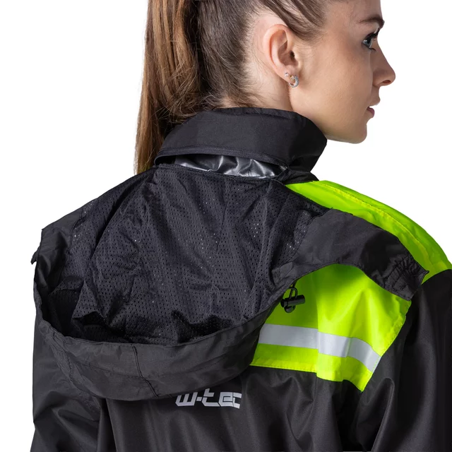 Rain Motorcycle Jacket W-TEC Rinstop - Black-Fluo