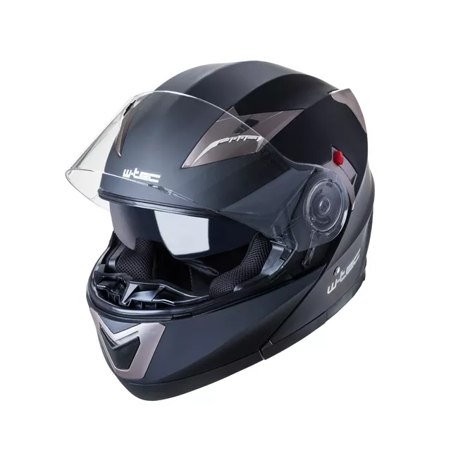 Flip-Up Motorcycle Helmet W-TEC Pezzon - White-Bronze