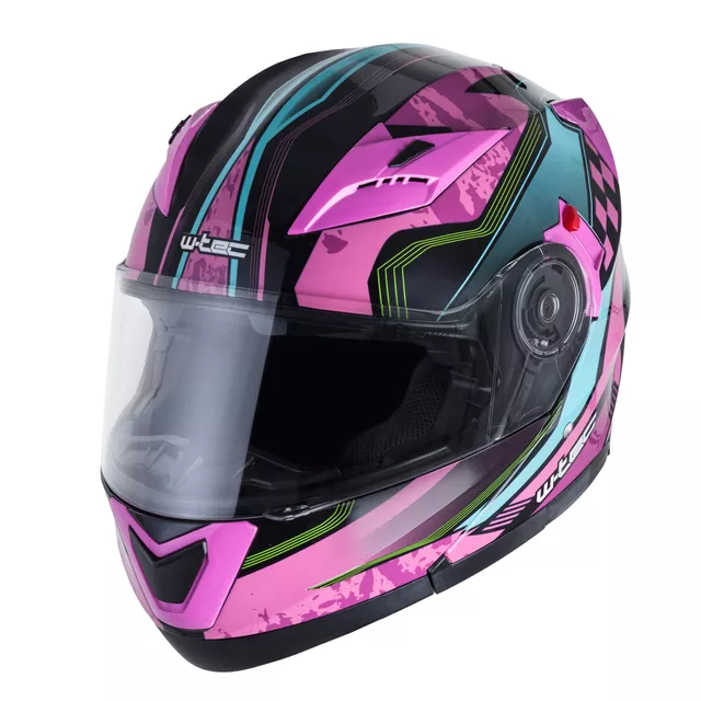 Flip-Up Motorcycle Helmet W-TEC Pezzon Magenta - Pink-Black