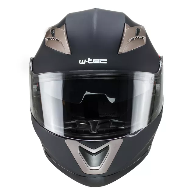 Flip-Up Motorcycle Helmet W-TEC Pezzon - White-Bronze