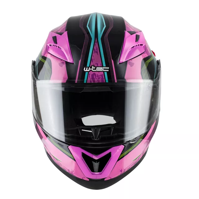 Flip-Up Motorcycle Helmet W-TEC Pezzon Magenta - Pink-Black