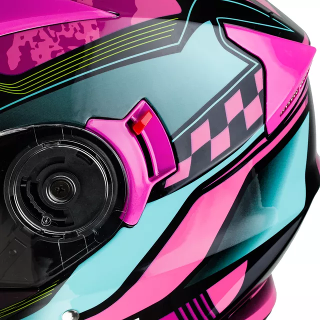 Flip-Up Motorcycle Helmet W-TEC Pezzon Magenta - Pink-Black