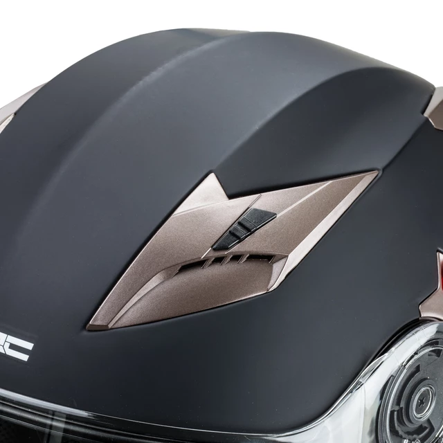 Flip-Up Motorcycle Helmet W-TEC Pezzon - White-Bronze