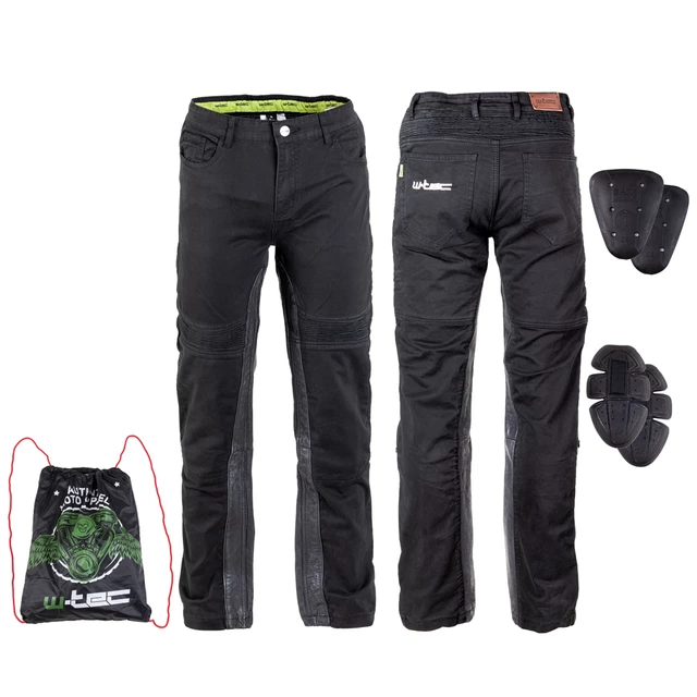 Men’s Motorcycle Pants W-TEC Raggan - Black - Black