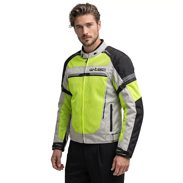 Men’s Summer Motorcycle Jacket W-TEC Saigair - Fluo Yellow-Gray