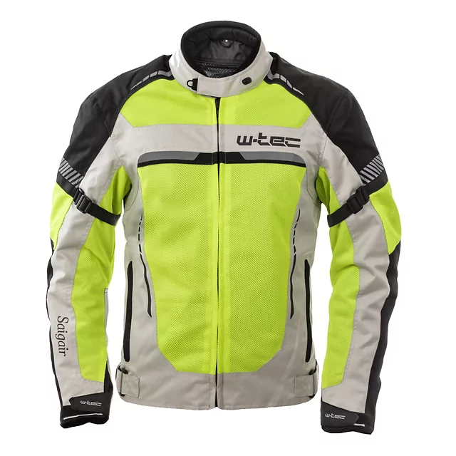 Men’s Summer Motorcycle Jacket W-TEC Saigair - Fluo Yellow-Gray