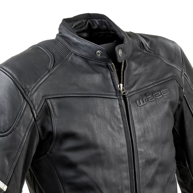 Leather Motorcycle Jacket W-TEC Montegi - Matte Black