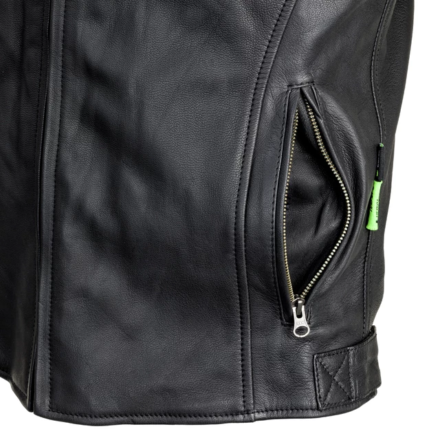 Leather Motorcycle Jacket W-TEC Montegi - Matte Black