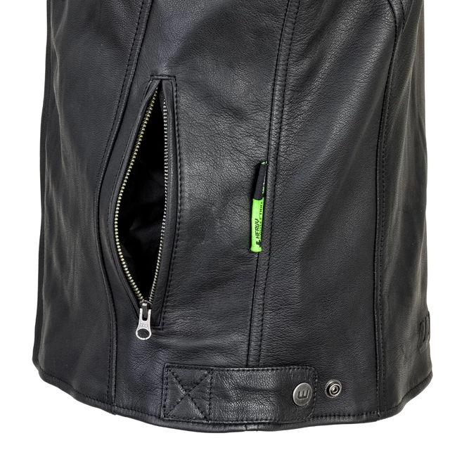 Leather Motorcycle Jacket W-TEC Montegi - Matte Black