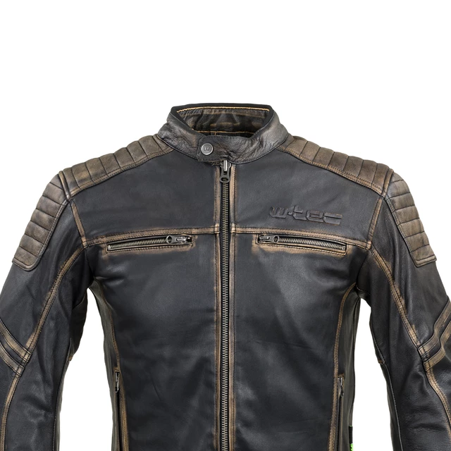 Leather Motorcycle Jacket W-TEC Mungelli - Vintage Brown