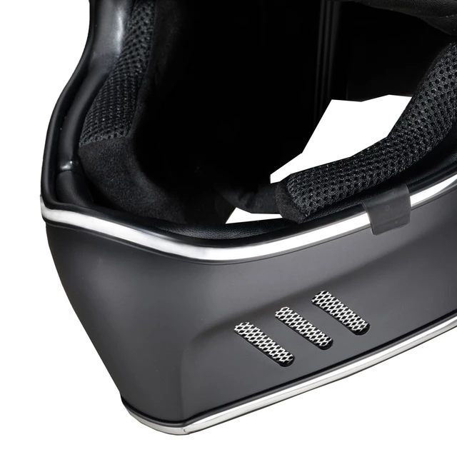 Motorcycle Helmet W-TEC Black Heart Retron w/ Chesster Goggles - Simple Silver