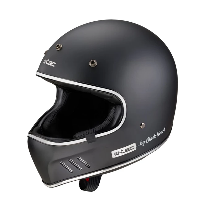 Motorcycle Helmet W-TEC Black Heart Retron w/ Chesster Goggles - Simple Silver