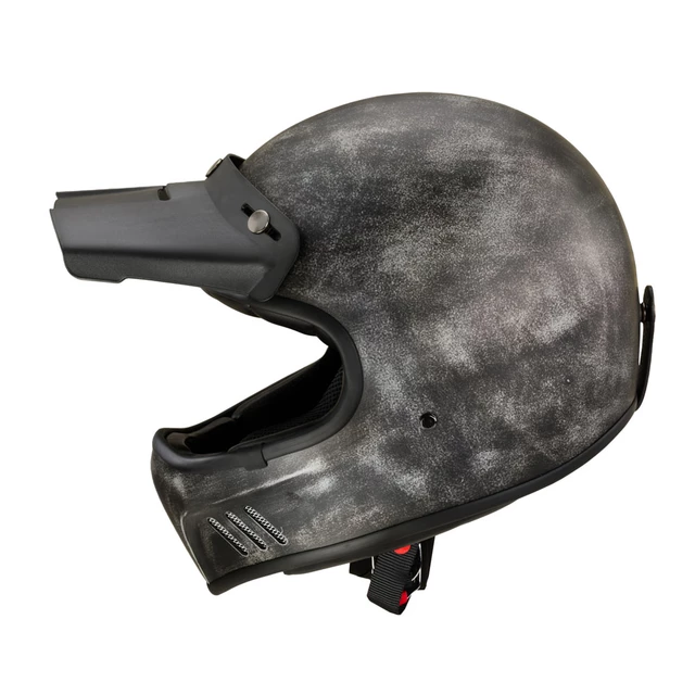 Motorcycle Helmet W-TEC Retron w/ Chesster Goggles - Striped Silver
