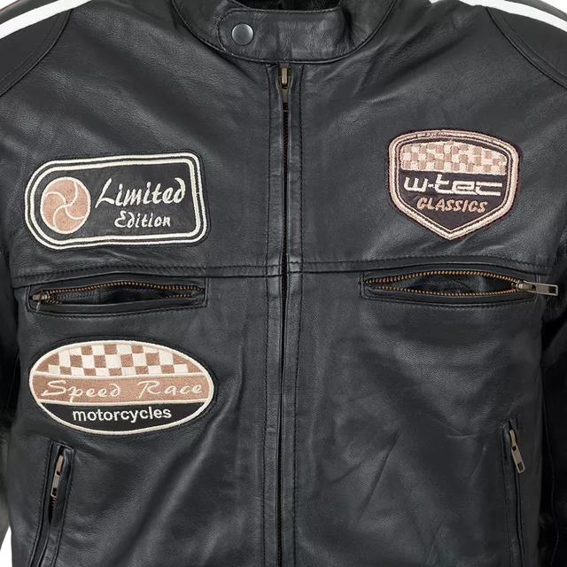 Men’s Leather Motorcycle Jacket W-TEC Sheawen