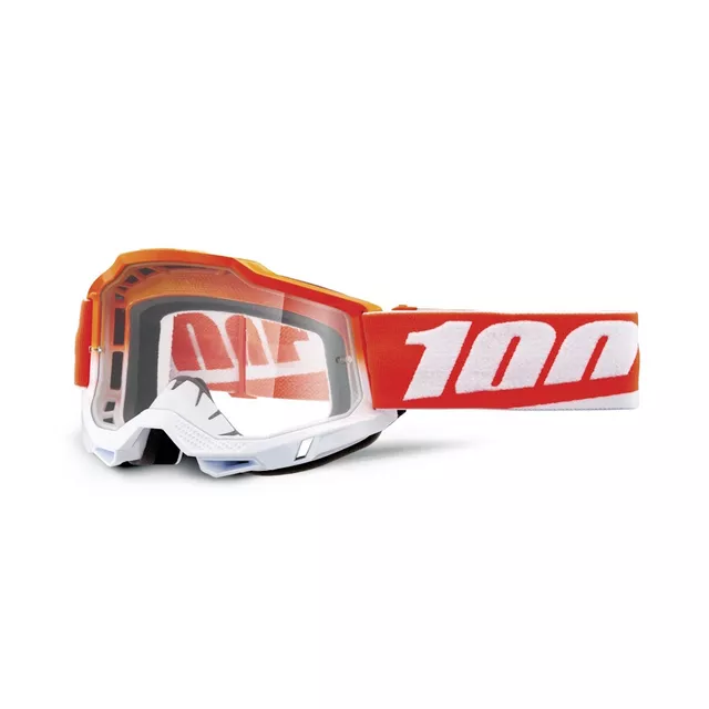 Motocross Goggles 100% Accuri 2 - Scranton Black, Clear Plexi - Matigofun oranžová, čiré plexi