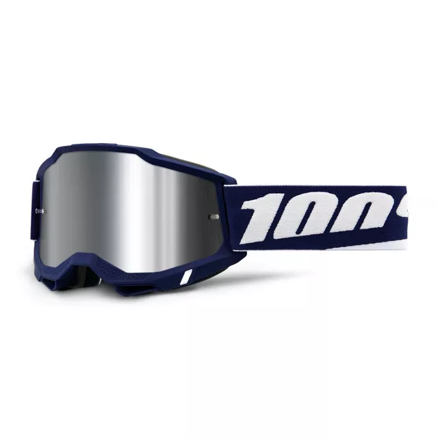 Motocross Goggles 100% Accuri 2 Mirror - Callisto černá, zrcadlové plexi - Mifflin tmavě modrá, zrcadlové plexi