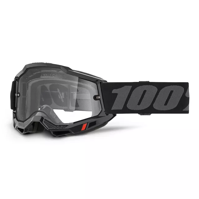 Motocross Goggles 100% Accuri 2 - Scranton Black, Clear Plexi - Enduro černá, čiré plexi