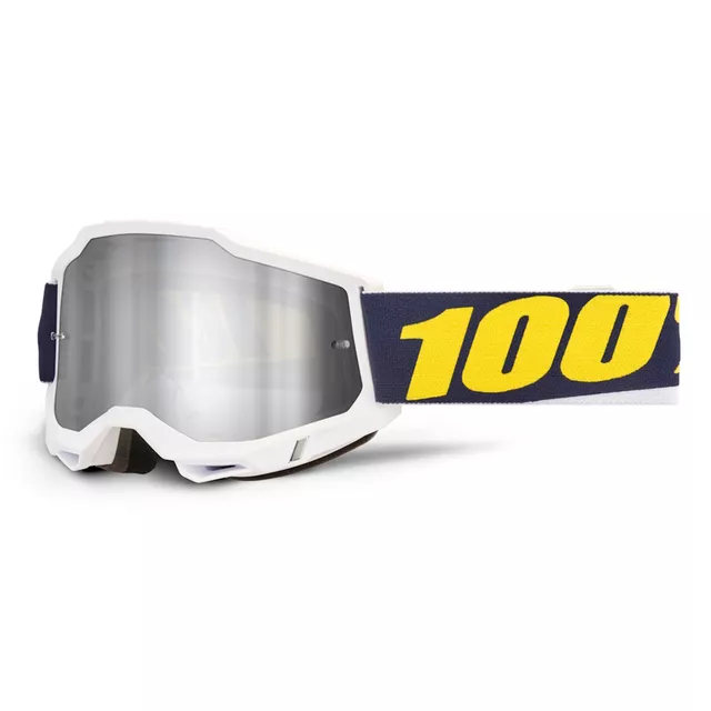 Motocross Goggles 100% Accuri 2 Mirror - Callisto černá, zrcadlové plexi - Torc bílá, zrcadlové plexi