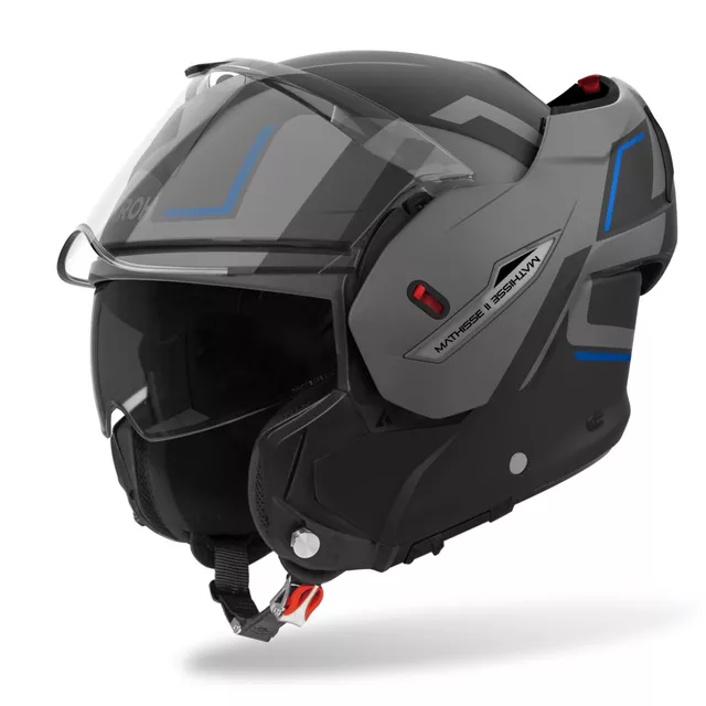 Flip-Up Motorcycle Helmet AIROH MATHISSE 2 Genius P/J Matte Blue