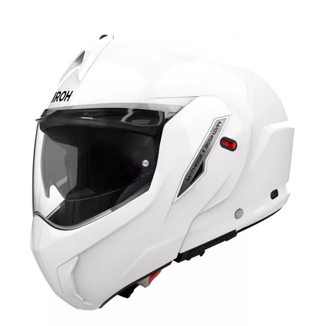 Flip-Up Motorcycle Helmet AIROH MATHISSE 2 Color P/J Glossy White
