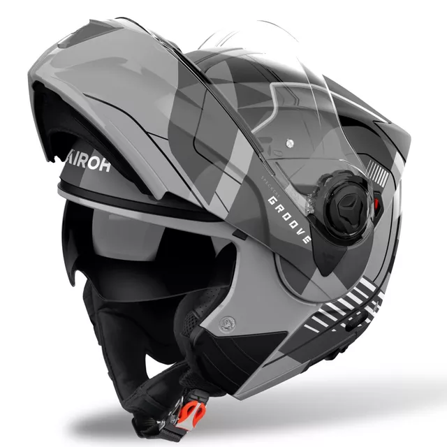 Flip-Up Motorcycle Helmet AIROH SPECKTRE Groove P/J Glossy Gray
