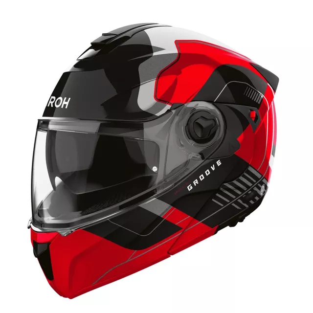 Flip-Up Motorcycle Helmet AIROH SPECKTRE Groove P/J Glossy Red