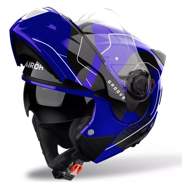 Flip-Up Motorcycle Helmet AIROH SPECKTRE Groove P/J Glossy Blue