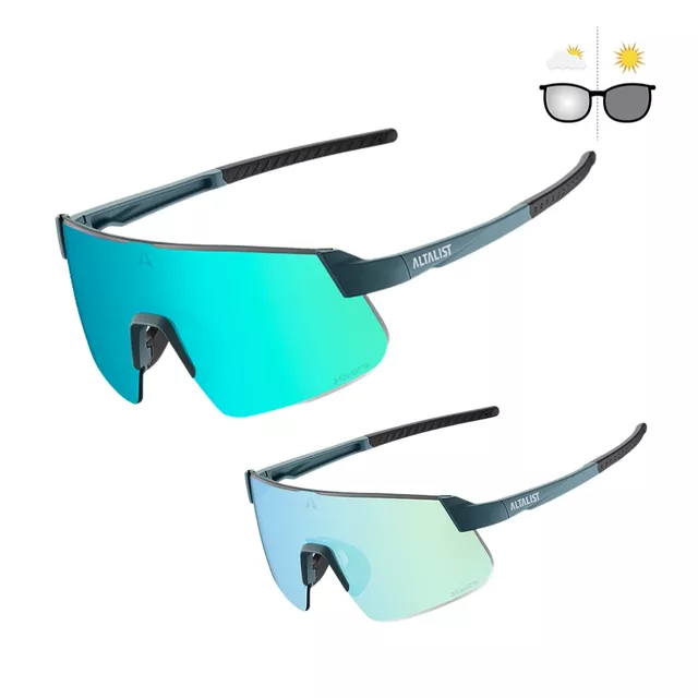 Photochromic Sports Sunglasses Altalist Hayate - černá se zlatými skly - modrá s modrými skly