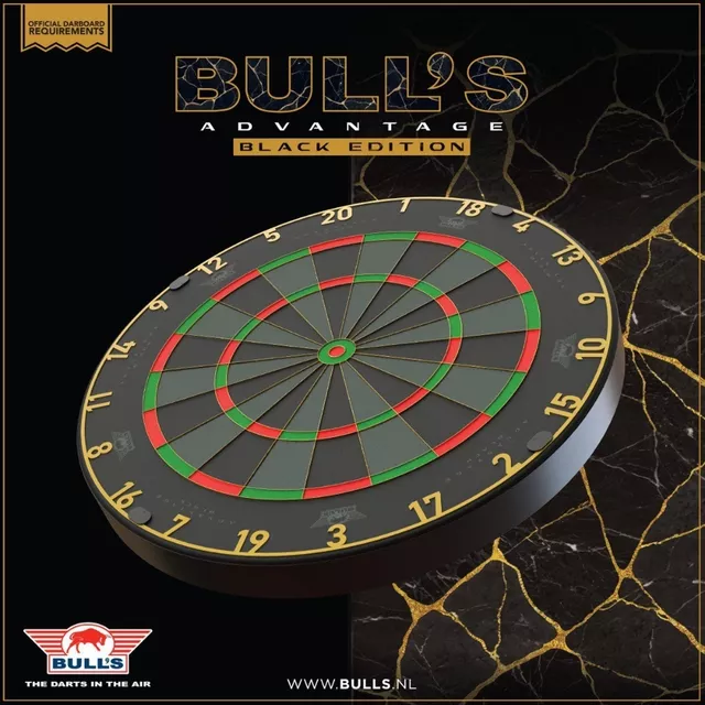 Sisal Dartboard Bull’s Advantage Black Edition