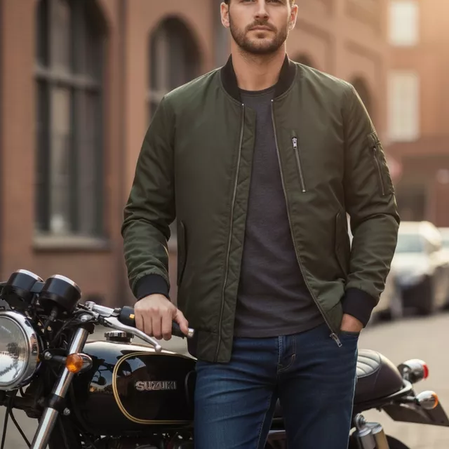 Motorcycle Jacket W-TEC Caravago - Green