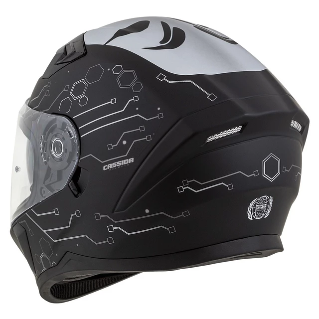 Motorcycle Helmet Cassida Integral 3.0 Hack Vision Matte Black/Gray/Reflective Silver