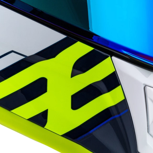 Motorcycle Helmet Cassida Aero Drome Blue/Fluo Yellow/Light Blue/White