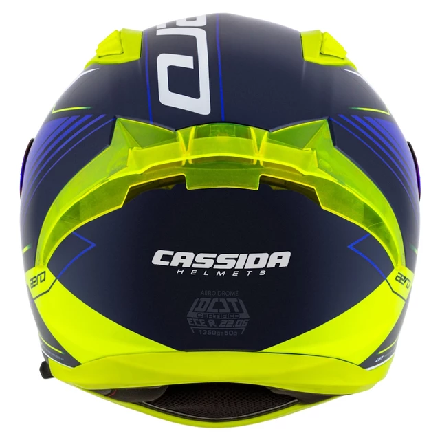 Motorcycle Helmet Cassida Aero Drome Blue/Fluo Yellow/Light Blue/White