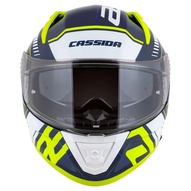 Motorcycle Helmet Cassida Aero Drome Blue/Fluo Yellow/Light Blue/White