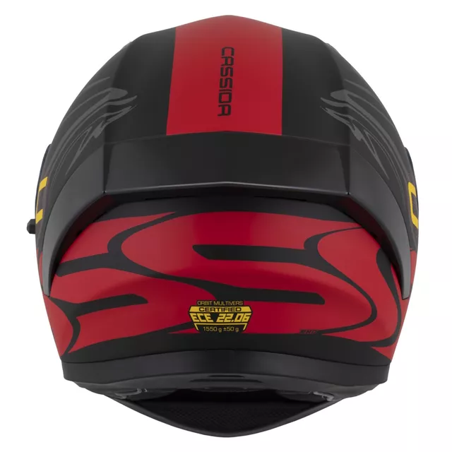 Motorcycle Helmet Cassida Orbit Multivers Matte Black/Red/Gray/Yellow