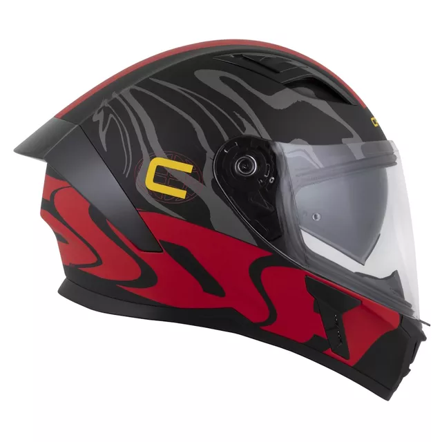 Motorcycle Helmet Cassida Orbit Multivers Matte Black/Red/Gray/Yellow