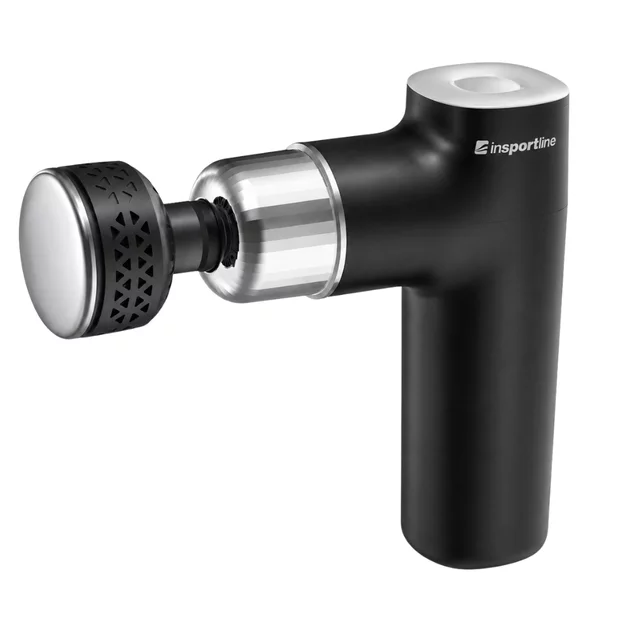 Massage Gun with Heated/Cooling Attachment inSPORTline ChillFrost • 1,800 mAh • 1,600–2,800 RPM • Up to 6 mm - Black