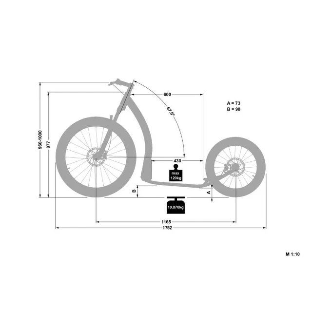 Kick Scooter Crussis ONE Cross 6.2-2 Blue 26/20”