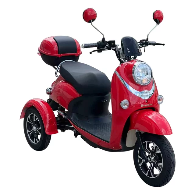 Electric Three-Wheel Scooter inSPORTline Tarra • 25 km/h • Up to 45 km Range • No Driver’s License Required - Red
