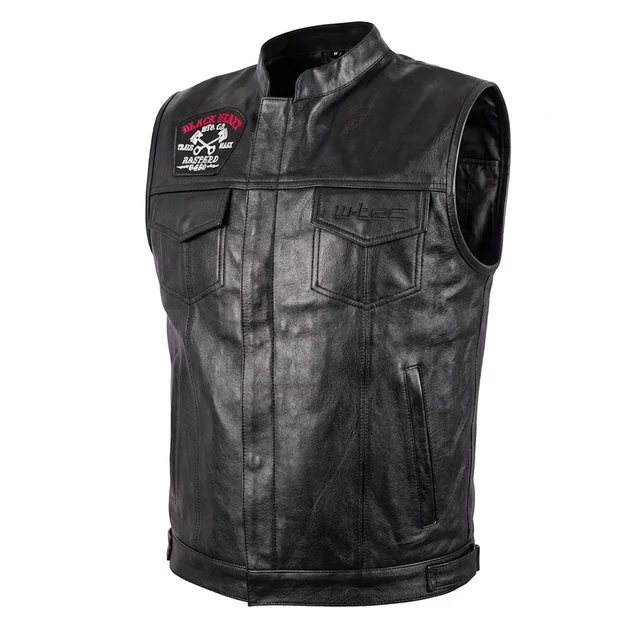 Motorcycle Vest W-TEC Black Heart Rumbler II - Black - Black