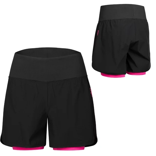 Women’s Loose Cycling Shorts Etape Claudia - Black/Pink - Black/Pink